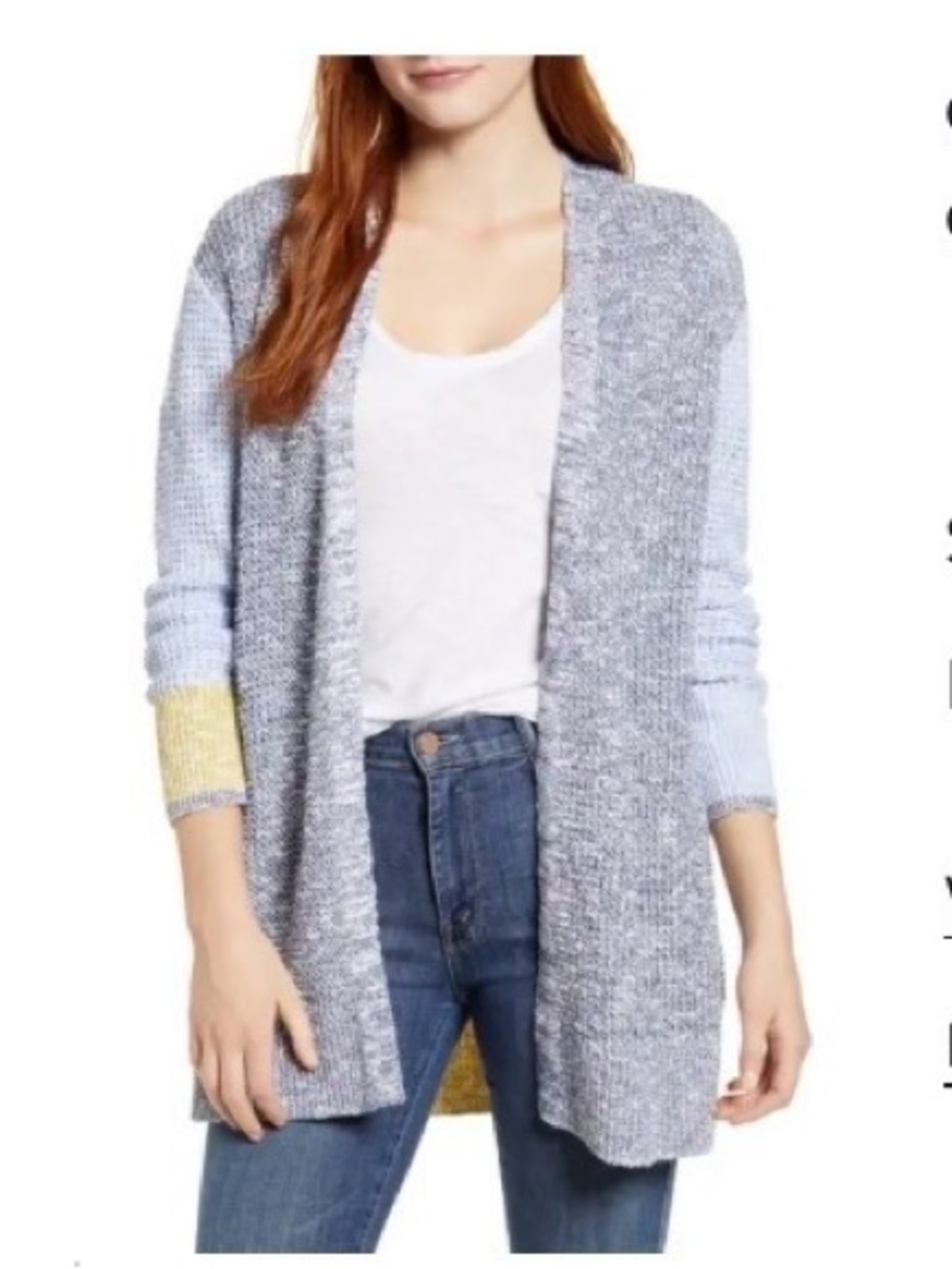 Caslon Colorblock Marled Long Cardigan